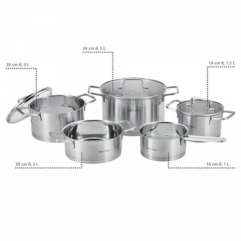 سرویس قابلمه ۸ تکه استیل پروفی کوک مدل PC-KTS-1225